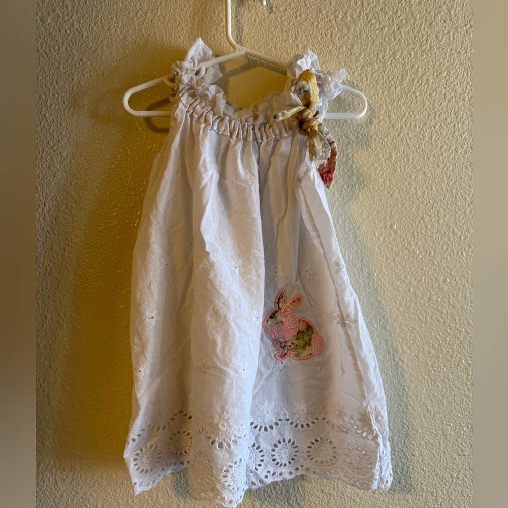 Angel White Kids Casual Dress with Pink Accents - Picture 2 of 6